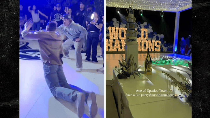 Freddie Freeman does the 'worm' at Dodgers celebration party