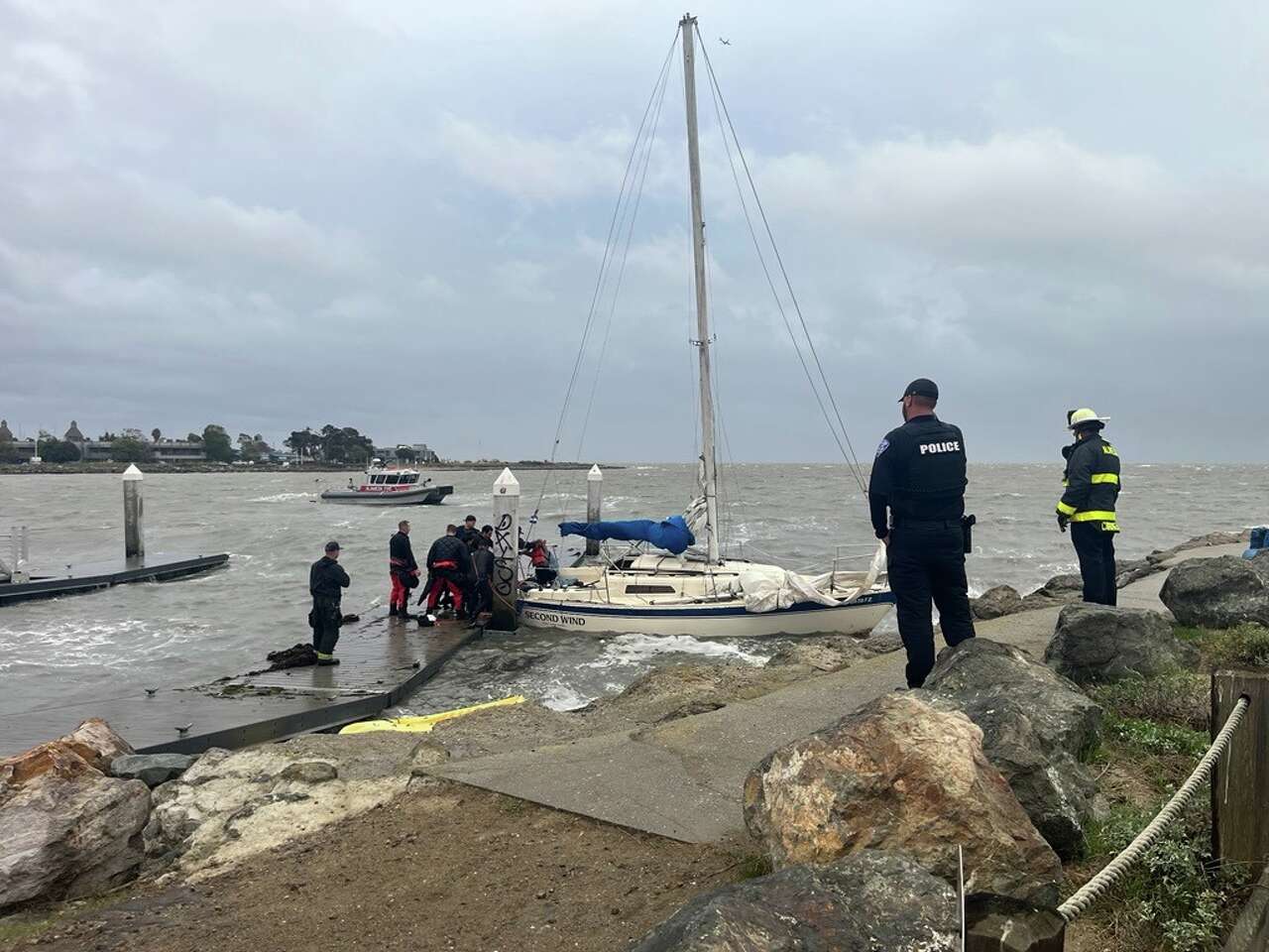 Sailor rescued from sinking boat as Bay Area storm batters coast