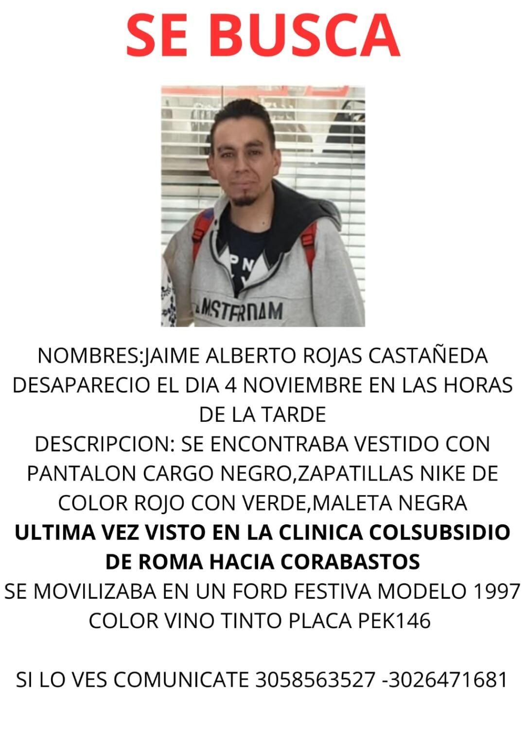 Buscan a técnico automotriz desaparecido en Bogotá: salió de su casa y ...