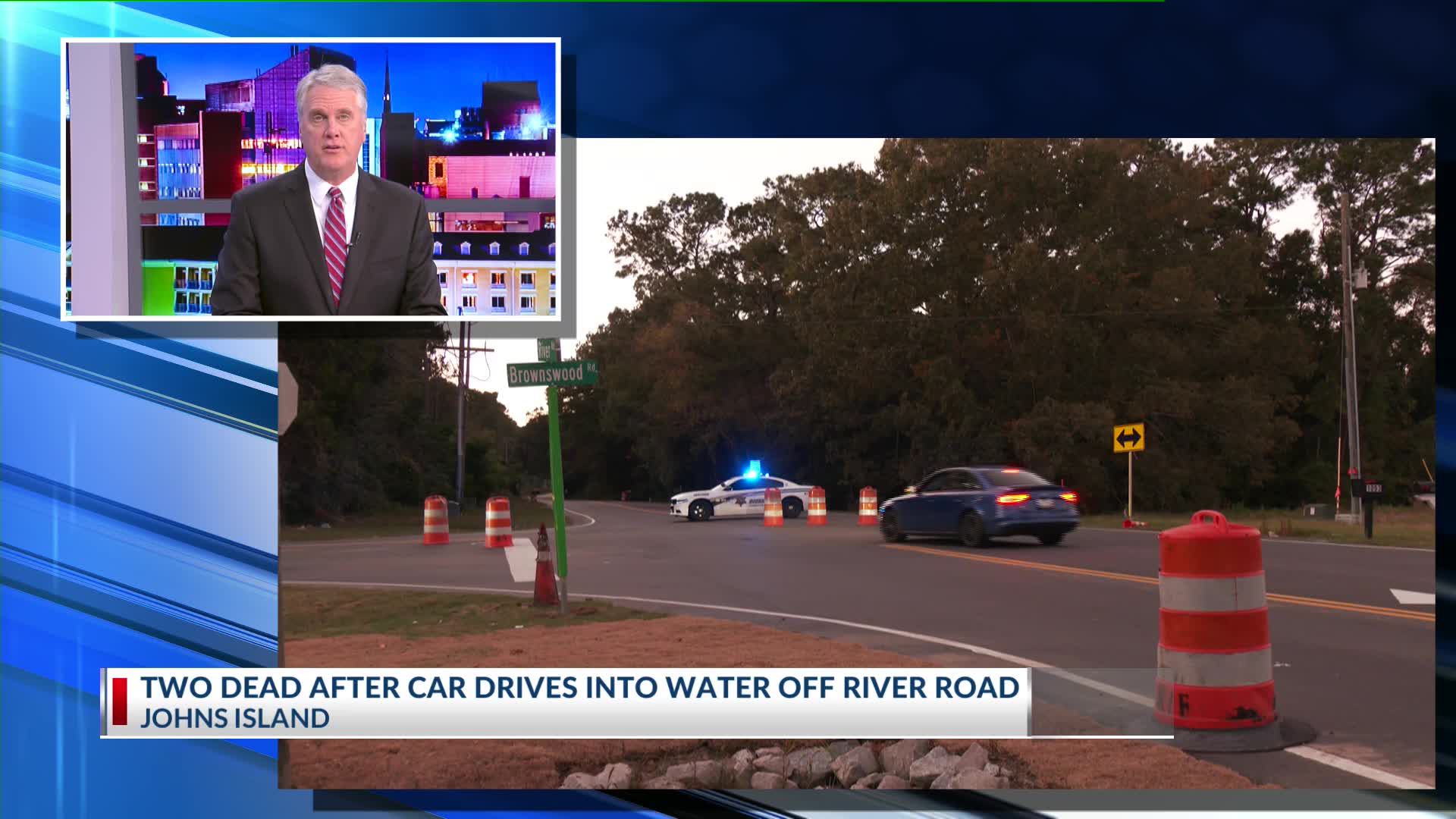 2 dead after car drives into water off River Road