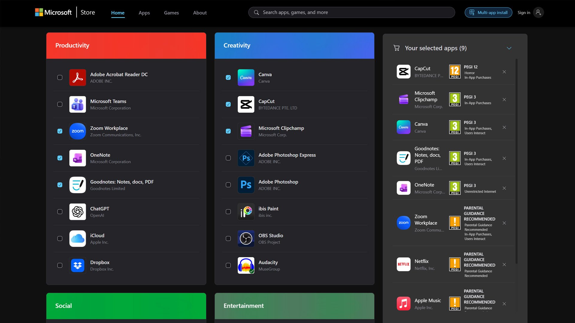 Microsoft Store Offers Multi-App Install Bundles to Speed Up Windows Setup