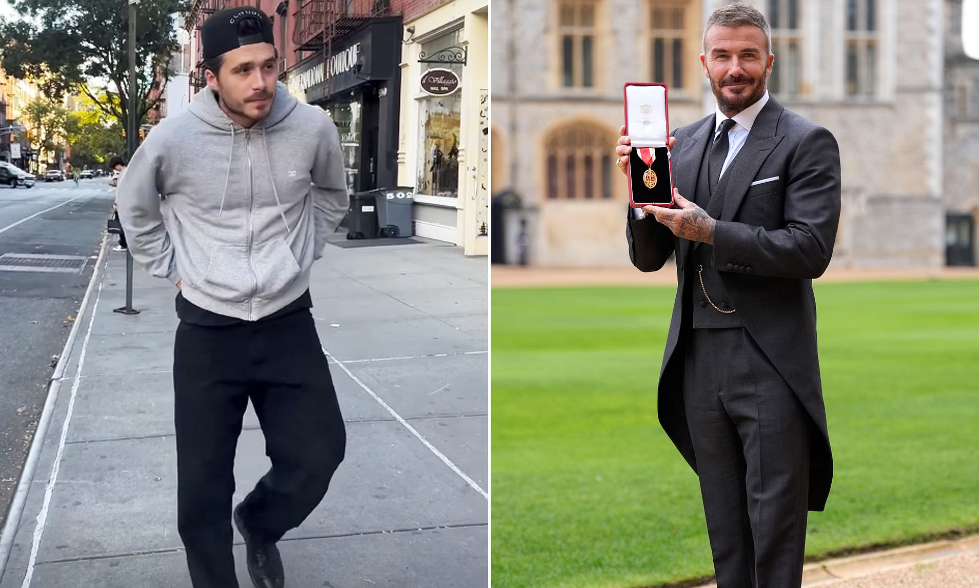 Nicola Peltz posts a clip of carefree Brooklyn Beckham as he's blasted for missing dad's knighthood