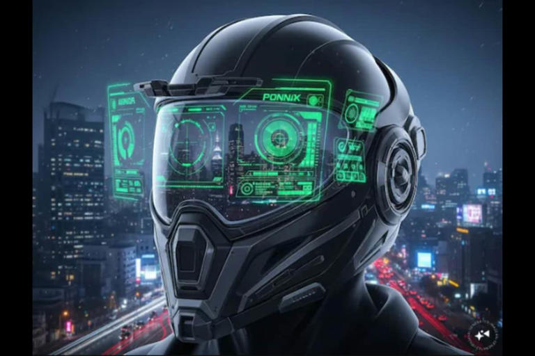 Powered by a Qualcomm processor, the helmet features a 7,000mAh rechargeable battery. (AI Generated/News18 Hindi)