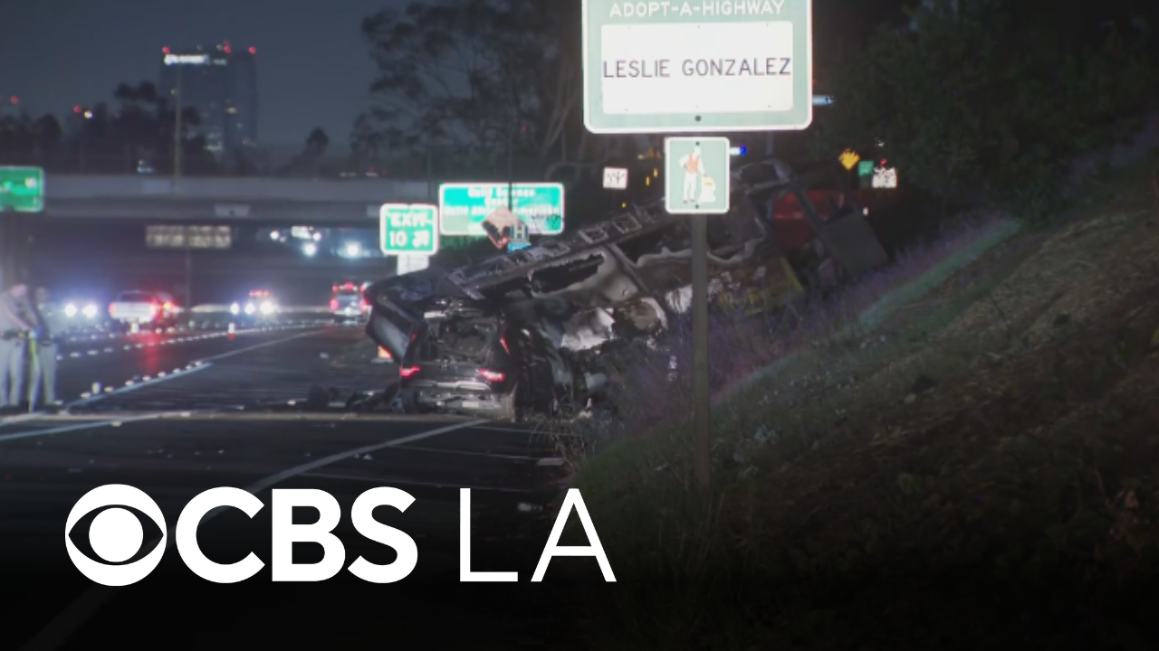 1 killed in fiery 10 Freeway crash in South Los Angeles