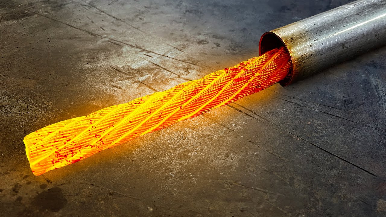 Turning a Steel Cable Into a Razor-Sharp Knife at 1000°C