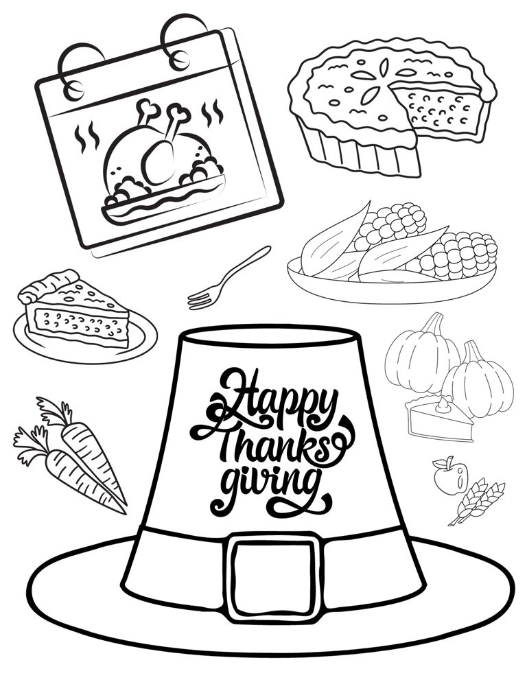 10 Cute Thanksgiving Coloring Pages