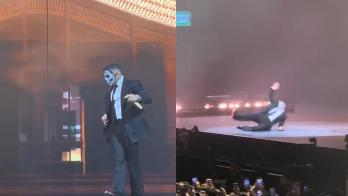 Rauw Alejandro sufre aparatosa caída durante concierto en la CdMx | VIDEO