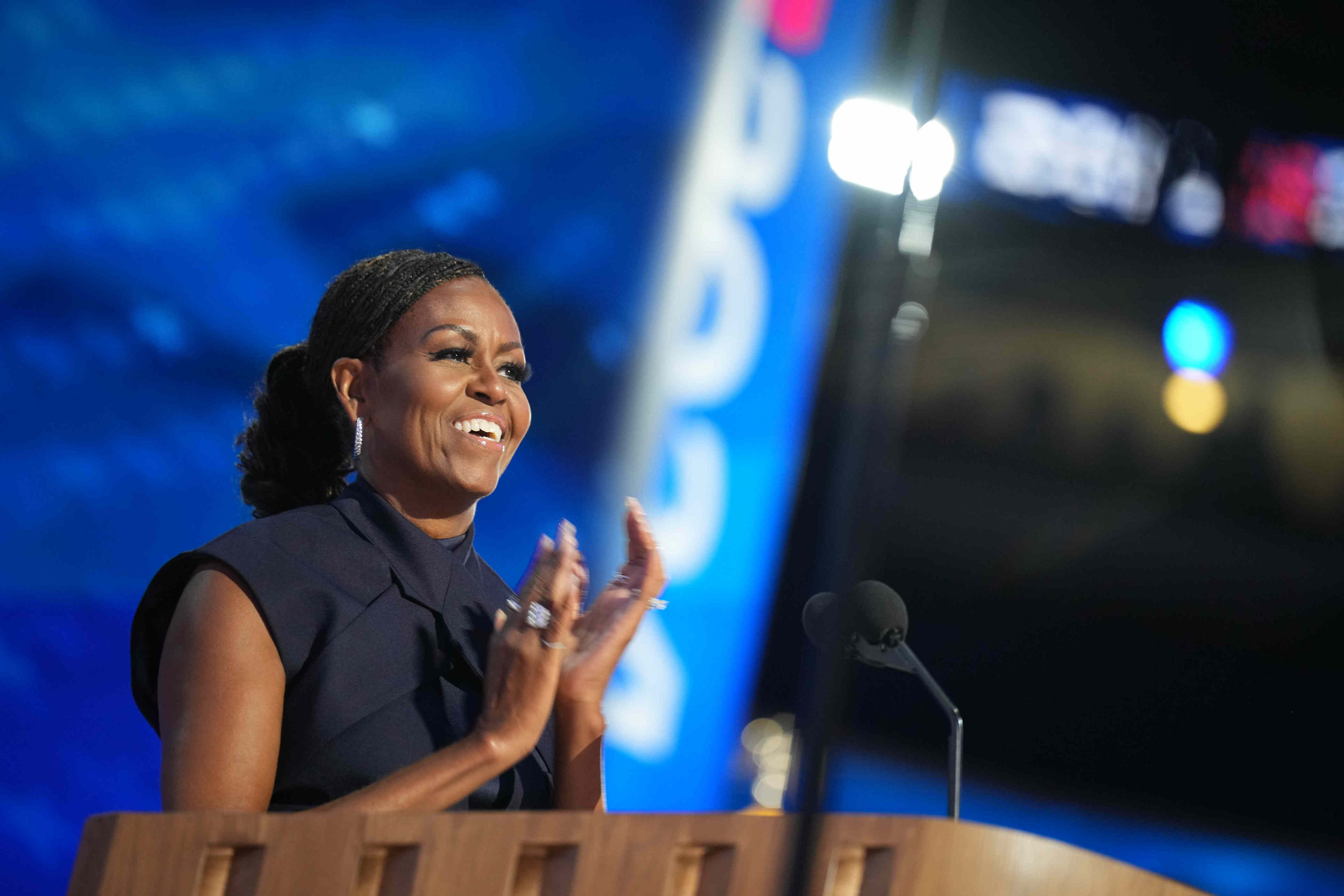 Michelle Obama’s Optical Illusion Color-Block Dress Is Straight Off the ...