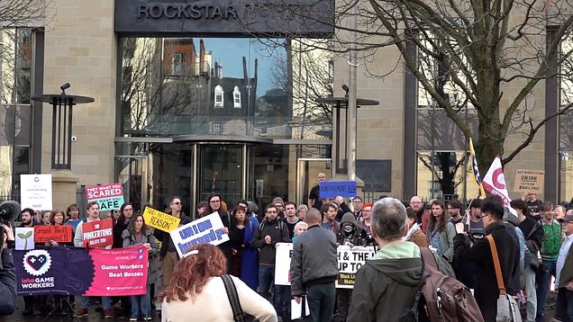 Dozens protest outside Rockstar Games studios over mass firings