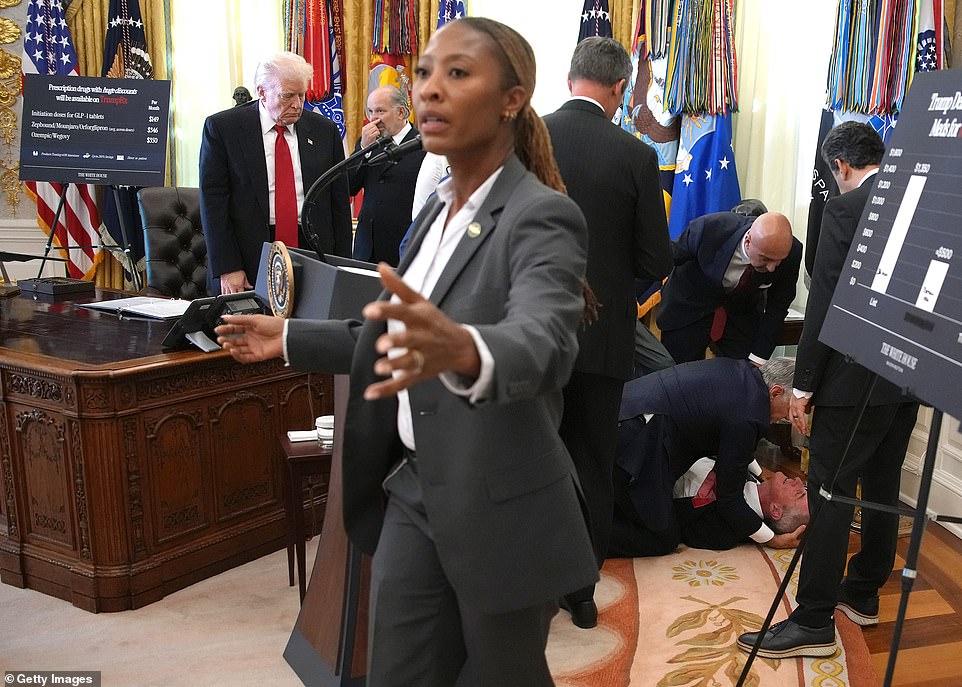 White House guest collapses in front of Trump