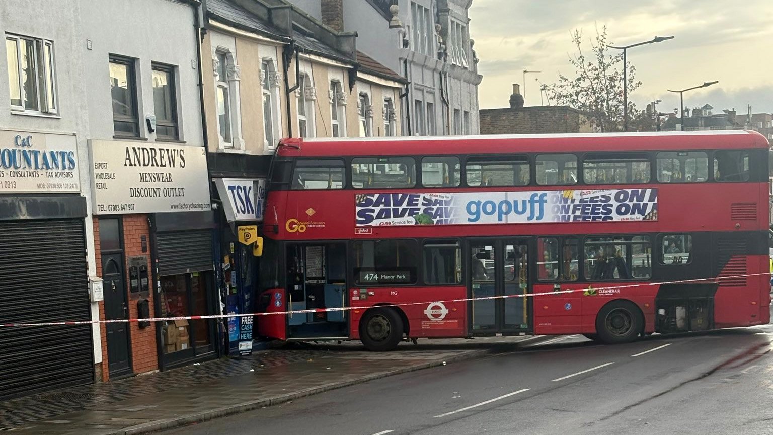 Double Decker Bus Crashes Into Shop In East London
