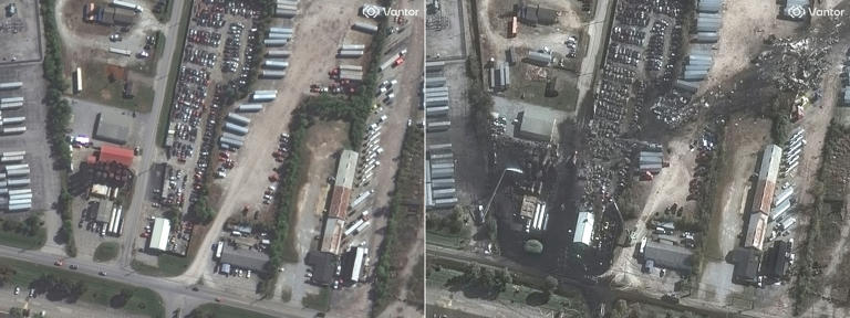 Satellite photos show scar and trail of destruction left by UPS plane