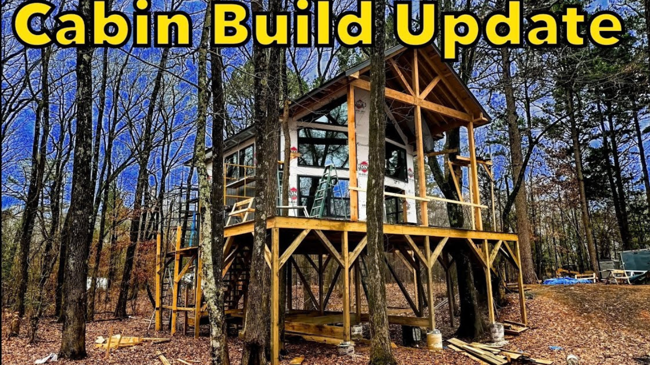 The treehouse cabin build has reached a major milestone