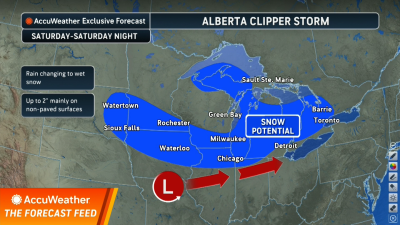 First accumulating snow of the season for some areas in early November