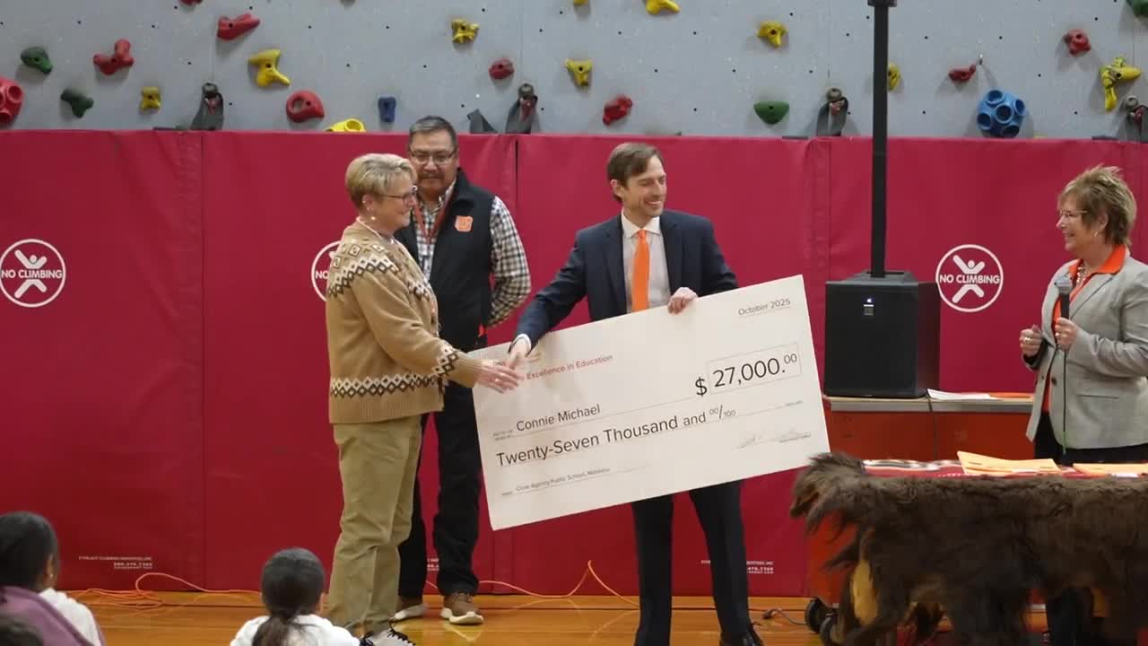Crow Agency teacher receives $27,000 check in national competition