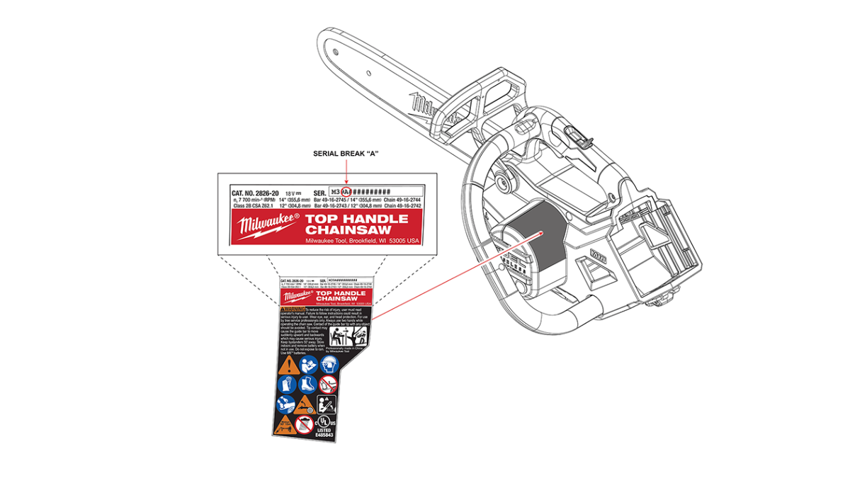 Milwaukee Tool recalls top handle chainsaws over brake failure risk