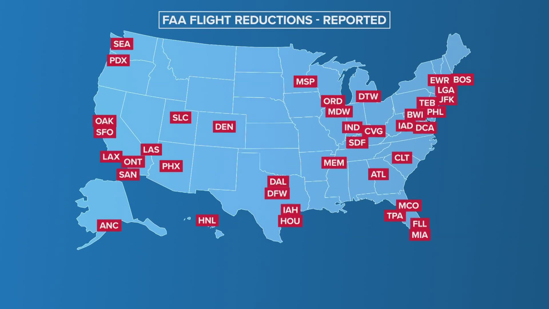 major airports to see flight disruptions