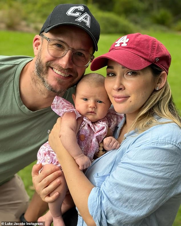 Luke Jacobz was all smiles this week, when he announced the arrival of his second child with wife Raychel. (Pictured with daughter Maisie, one)