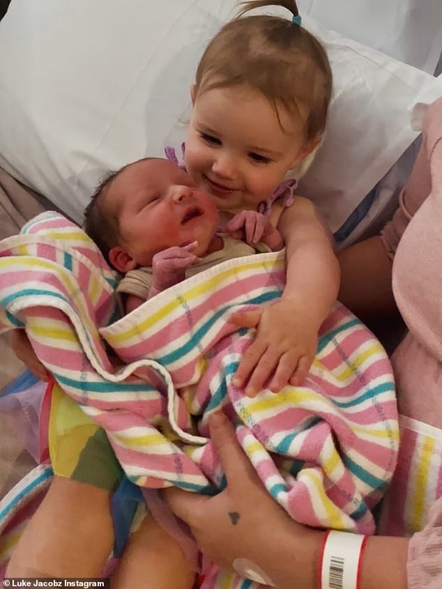 Another adorable photo showed daughter Maisie bonding with her baby brother