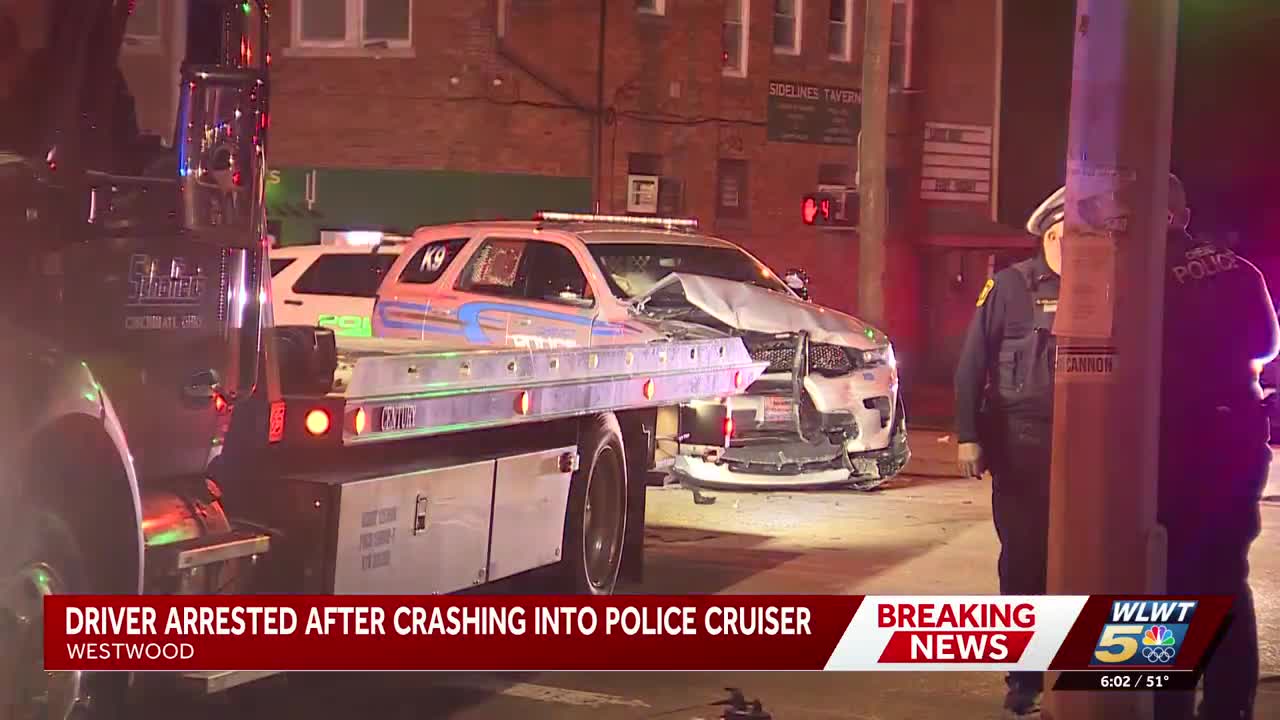 Driver arrested after crashing into police cruiser in Westwood