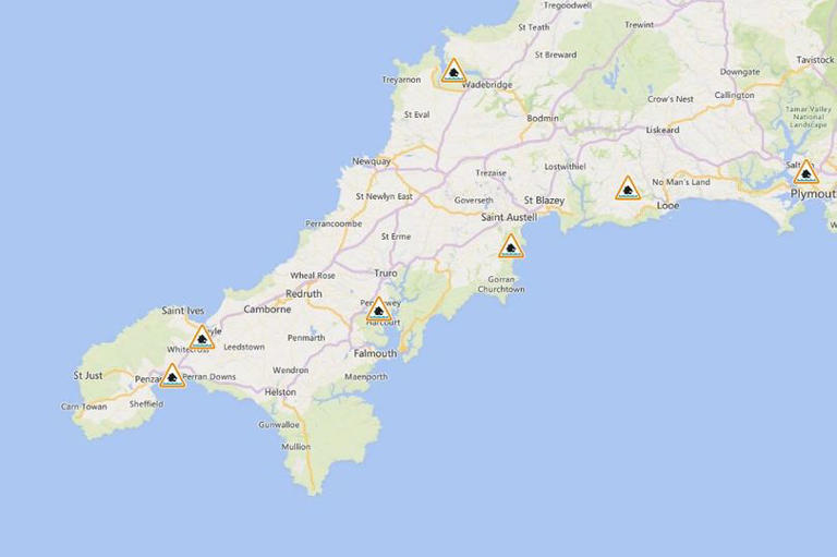 Cornwall still on flood alert after heavy rain and high tides