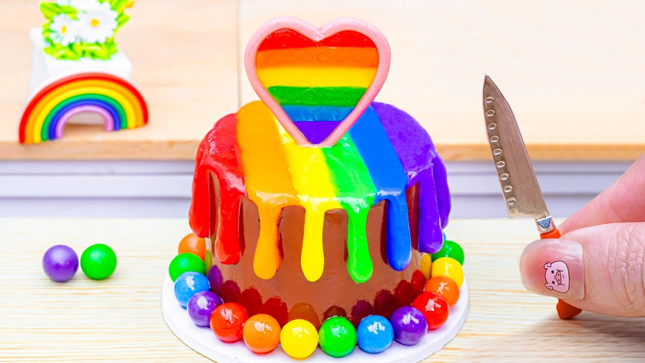 Perfect Rainbow Heart Cake | Satisfying Cake Cutting Challenge