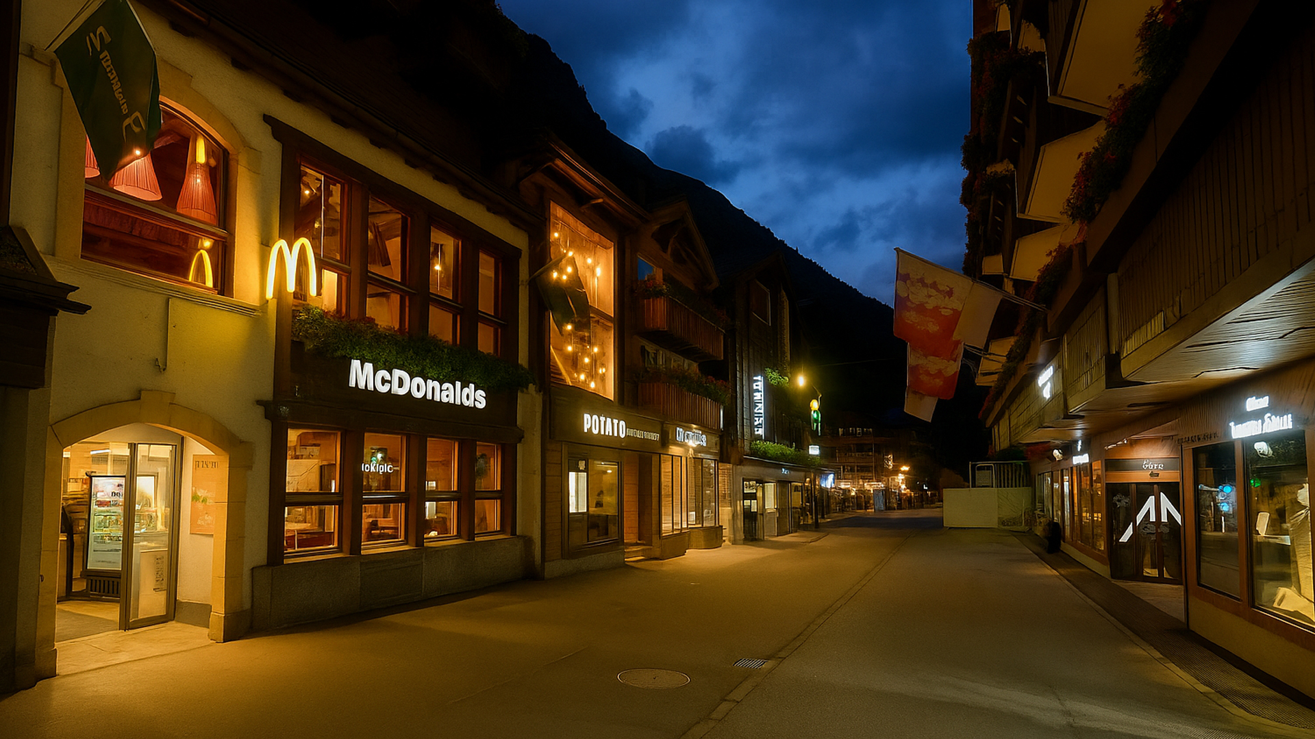 Evening Walk Through the Swiss Alps (4K)