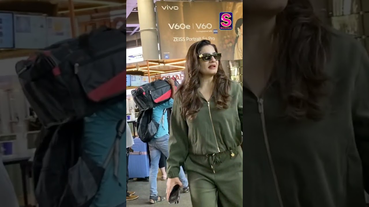 Raveena Tandon aces her monotone look as she jets off