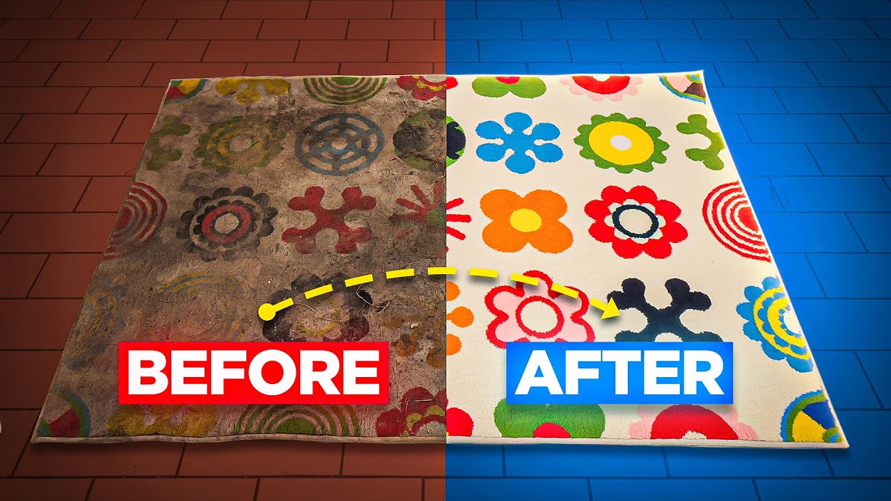 I transformed this ugly rug into art! 🧼