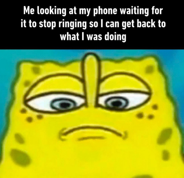 7 Meme SpongeBob yang Malas Angkat Telepon
