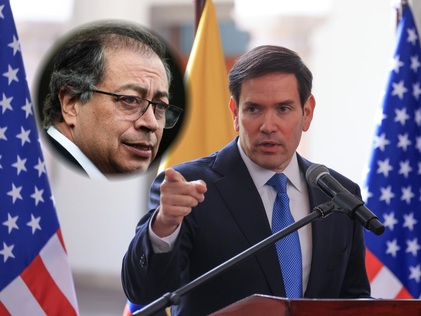 Marco Rubio excluye a Colombia de aranceles, pero confirma sanciones contra Gustavo Petro y  su familia