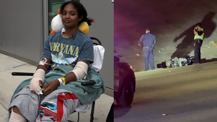 'I almost died again' | San Antonio woman on motorcycle nearly run over ...