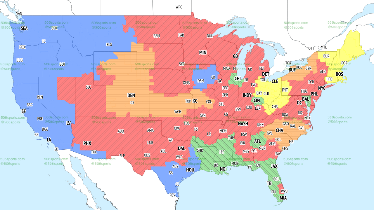 TV broadcast maps for Week 7 of 2025 NFL season