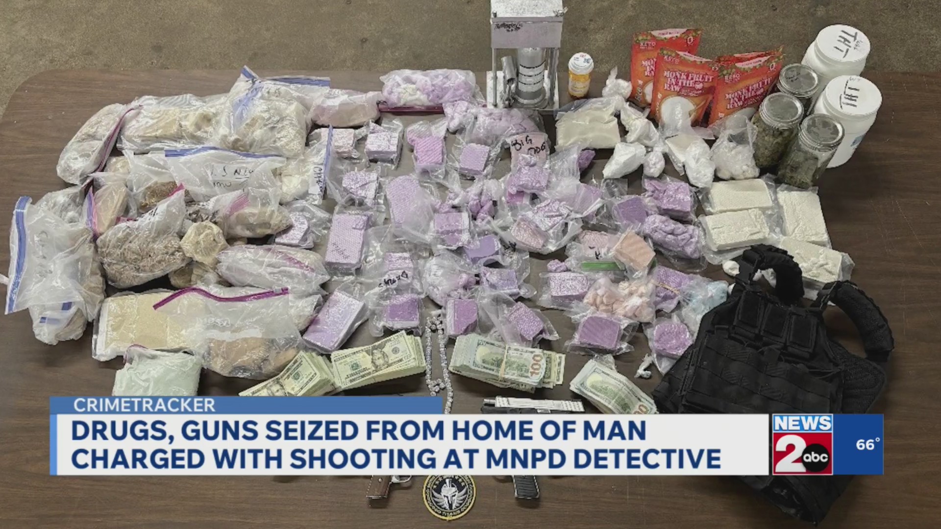 Drugs, guns seized from home of man accused of shooting at MNPD detective