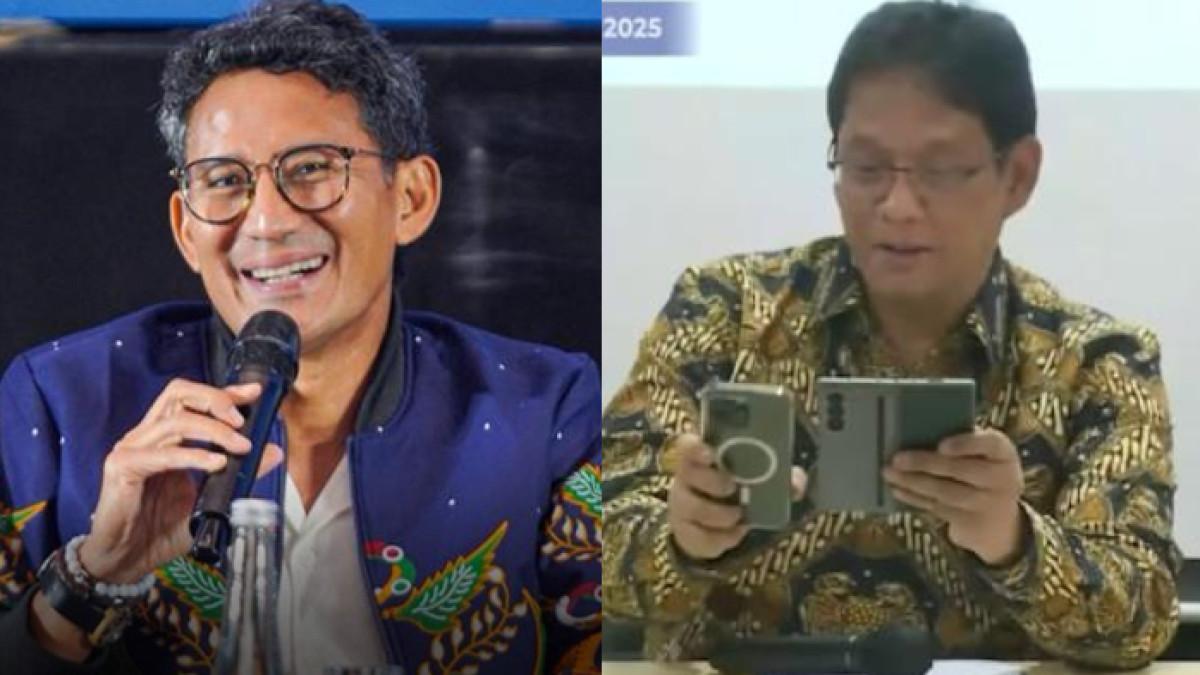 Sandal Mewah di Bawah, Sandiaga dan Purbaya Jadi Sorotan Soal Ponsel