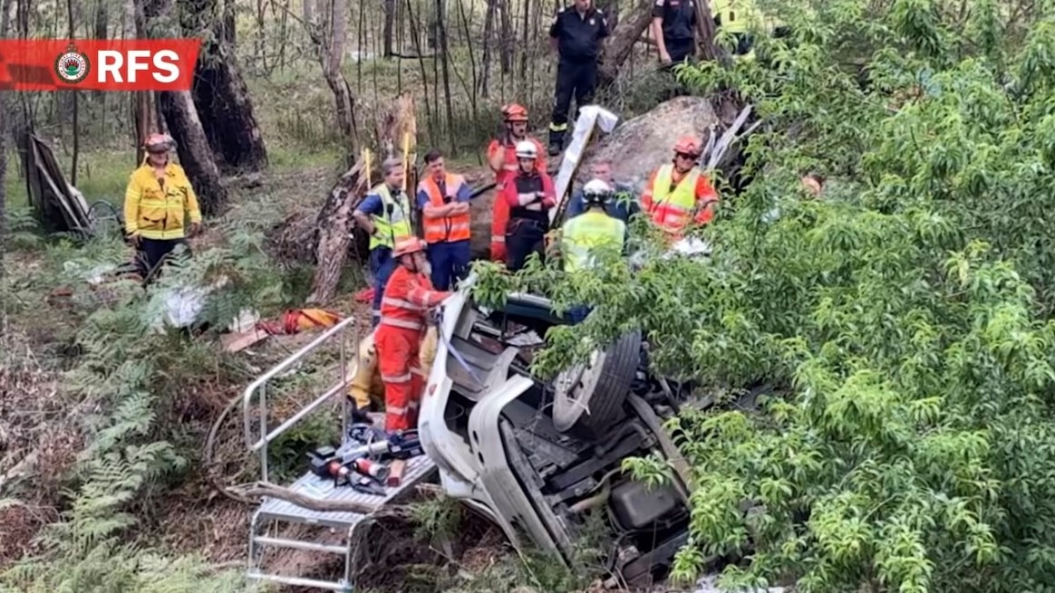 Man trapped in truck rollover which spilt 20,000 litres of seafood ...