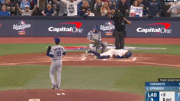 World Series: Yoshinobu Yamamoto's 96 mph Fastball Hits George Springer ...