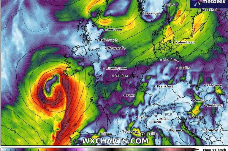 Ireland faces weather 'chaos' as Met Eireann tracks storm ahead of ...