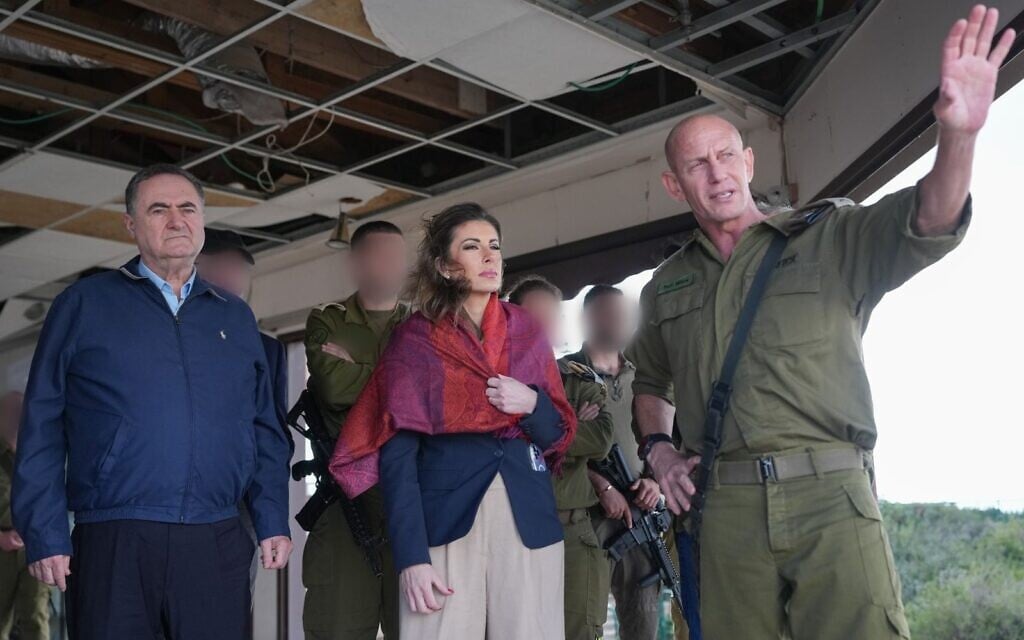 Katz tours Lebanon border with US envoy, briefs her on Hezbollah activities