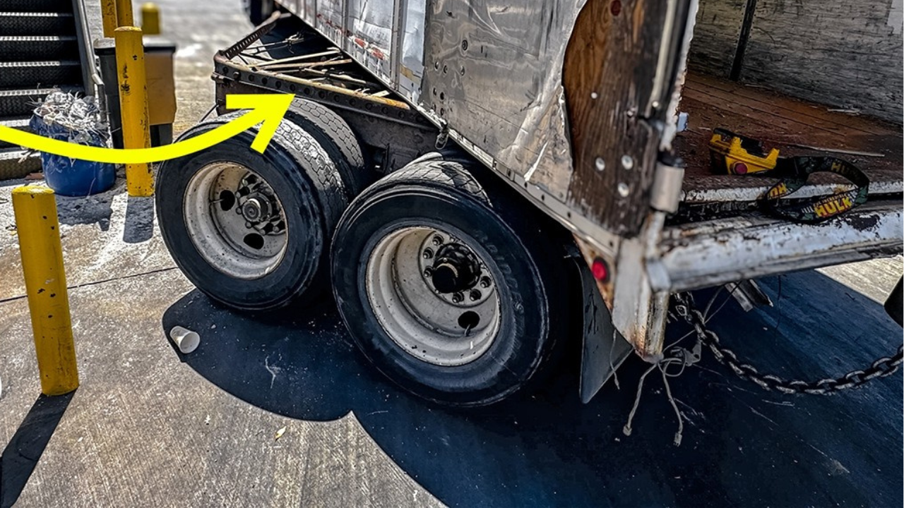 Driver DESTROYS Trailer Axles With Concrete Pole