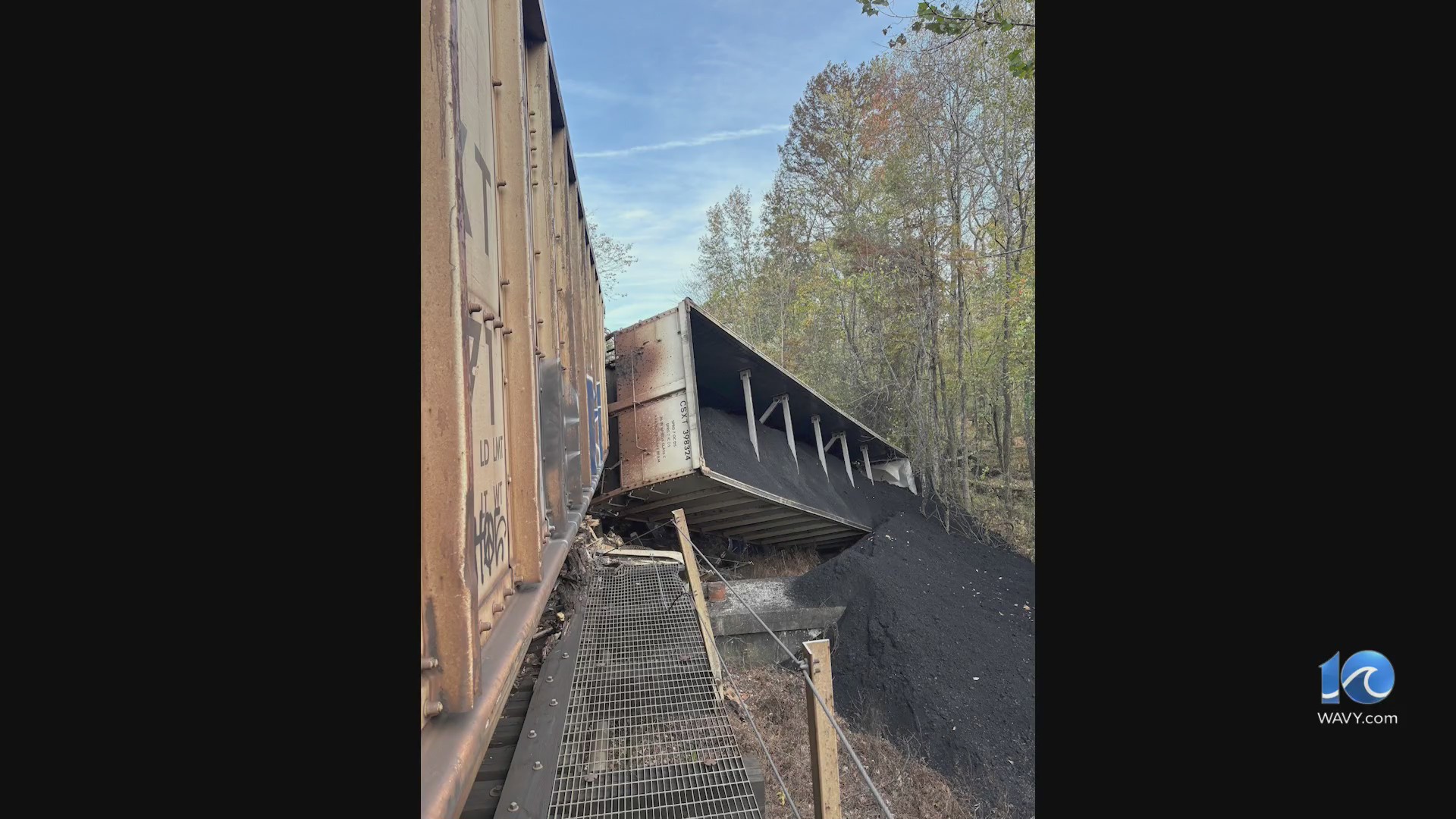 53 railroad cars, 2 engines derail in New Kent County
