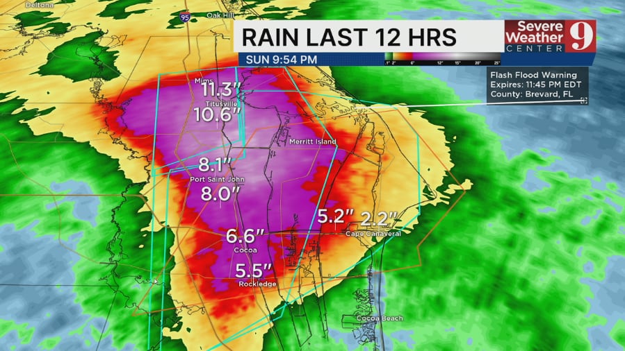 Severe weather warnings issued for areas of Central Florida