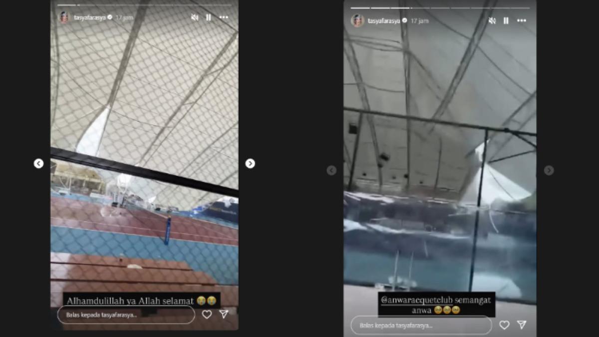 Alhamdulillah! Tasya Farasya Selamat Saat Atap Lapangan Padel Ambruk