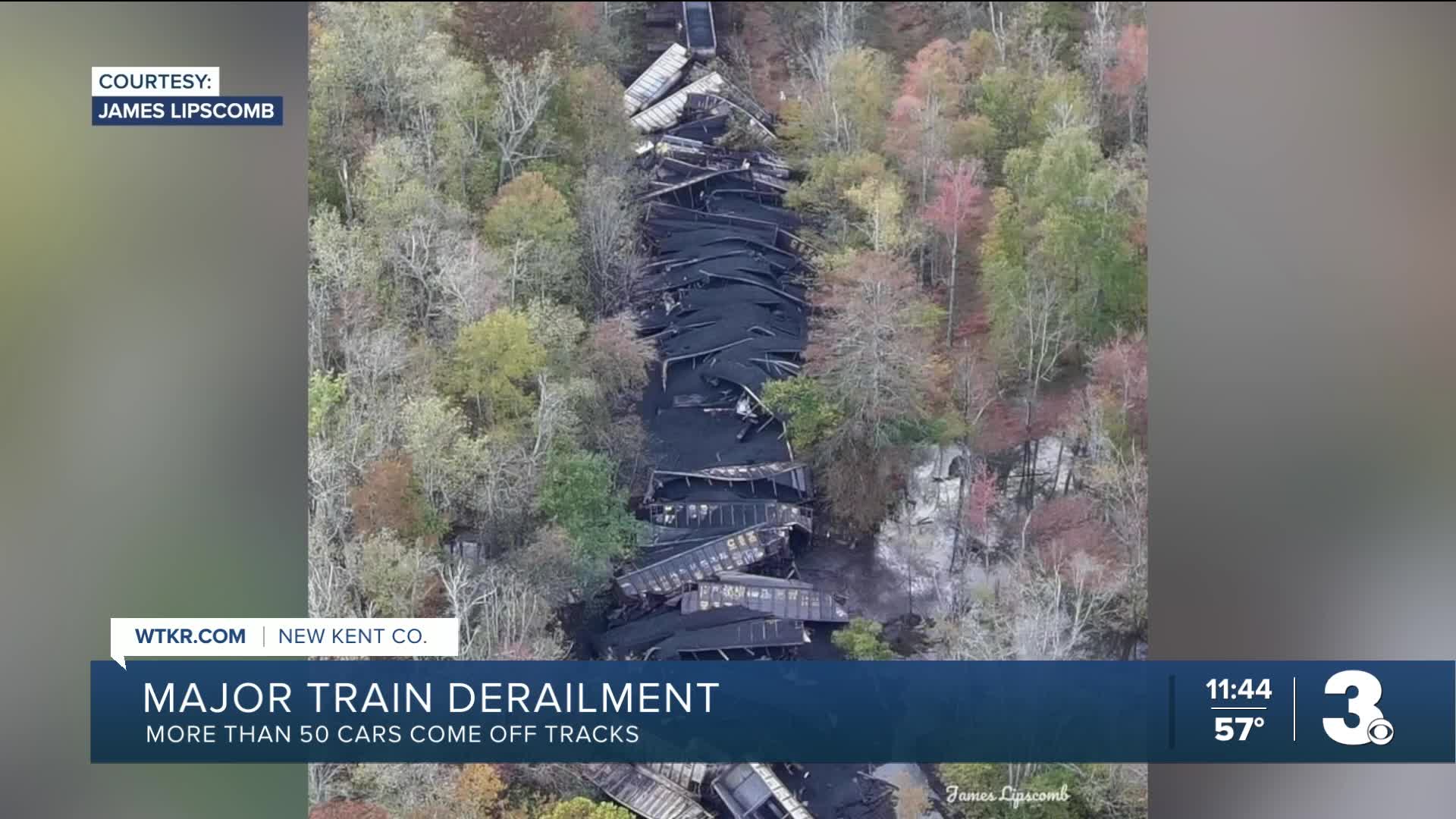 CSX train derailment in New Kent County sends 53 coal cars off track