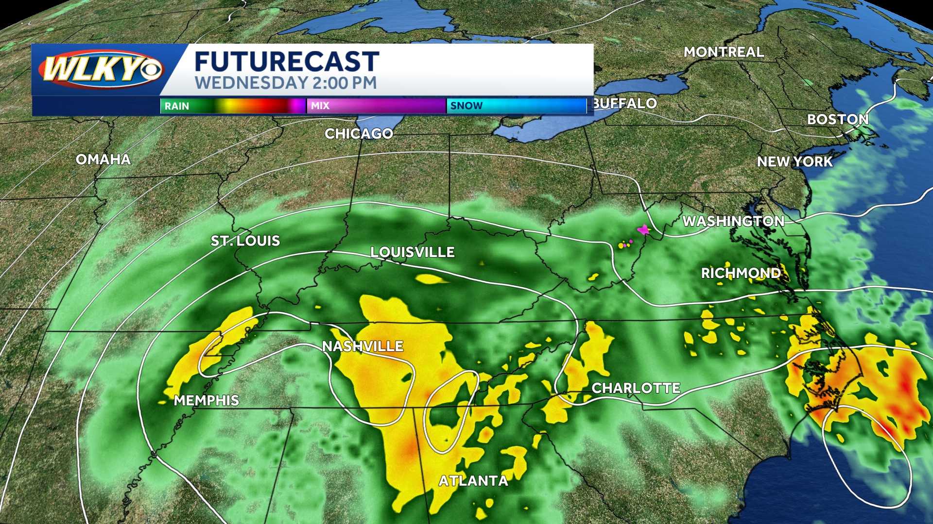 Clouds and the chance for showers linger into the work week