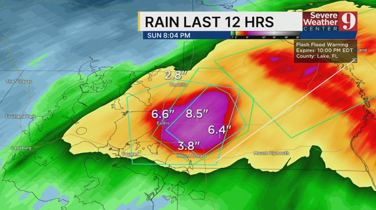 Severe weather warnings issued for areas of Central Florida