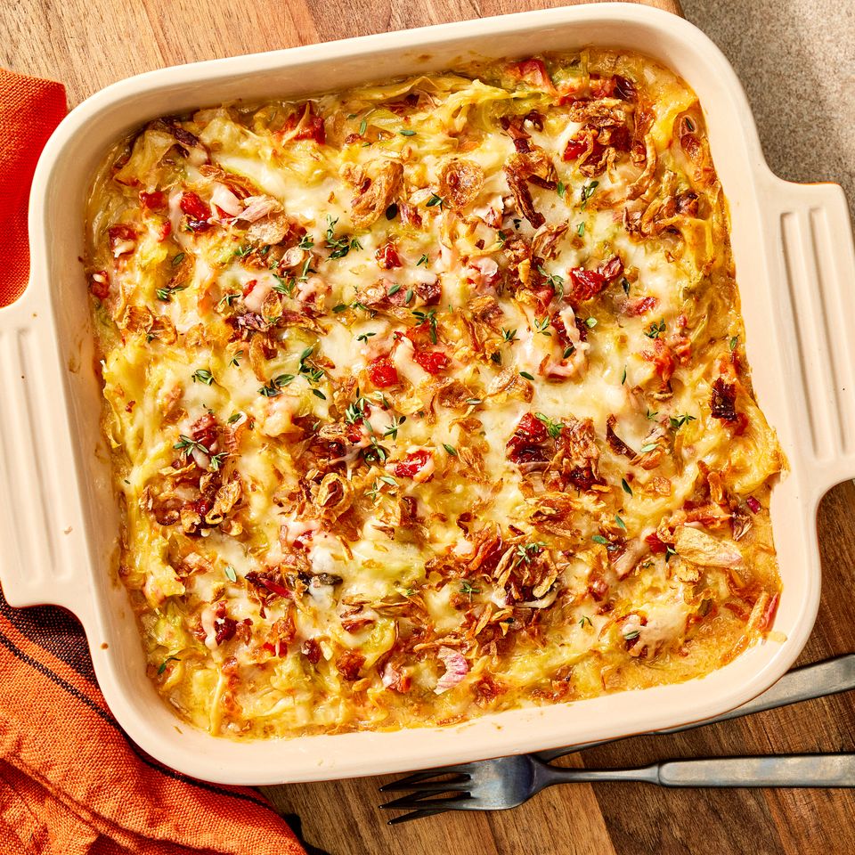 an image of the Creamy Cabbage & Sun-Dried Tomato Casserole