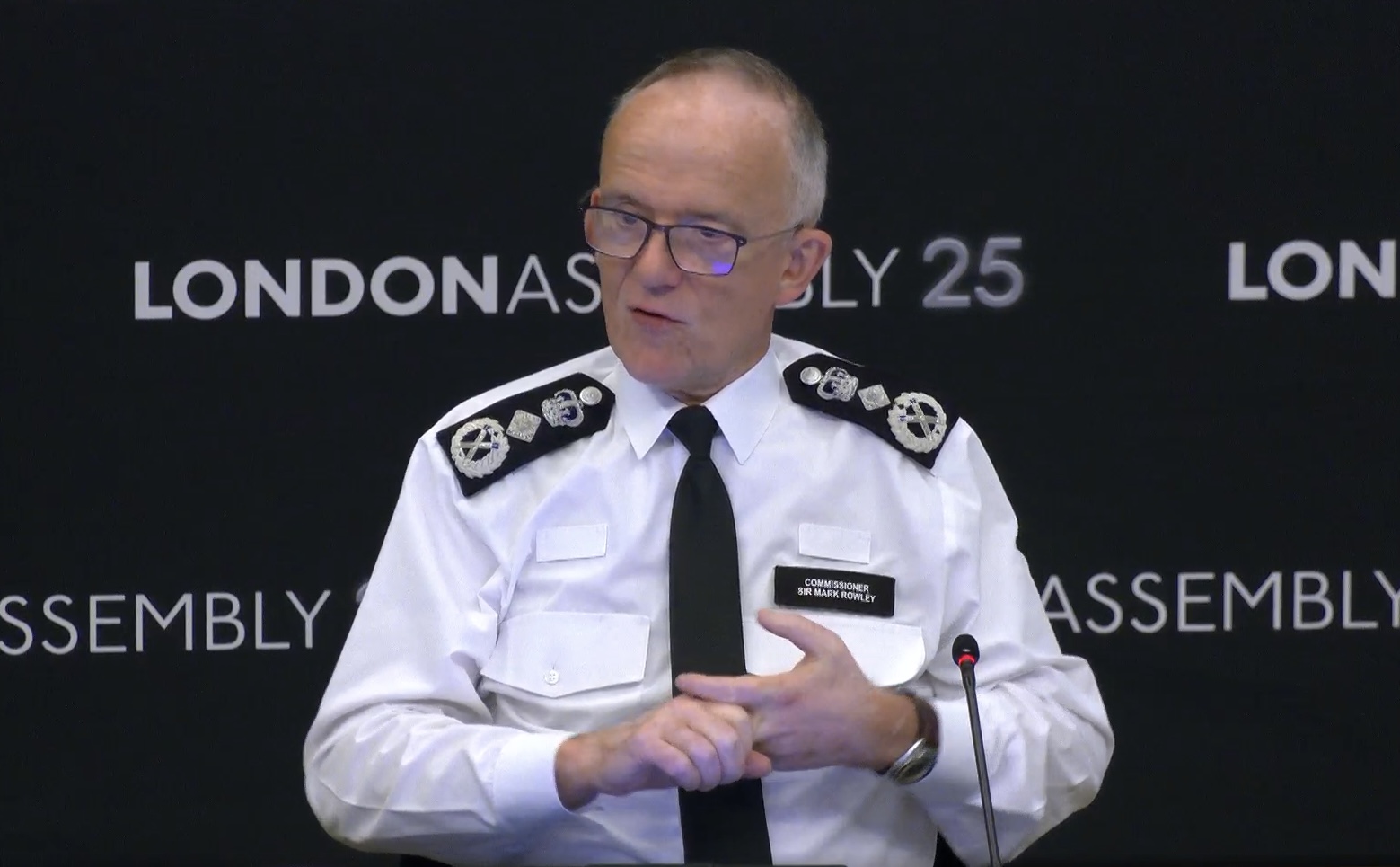 Sir Mark Rowley speaks to City Hall (London Assembly)