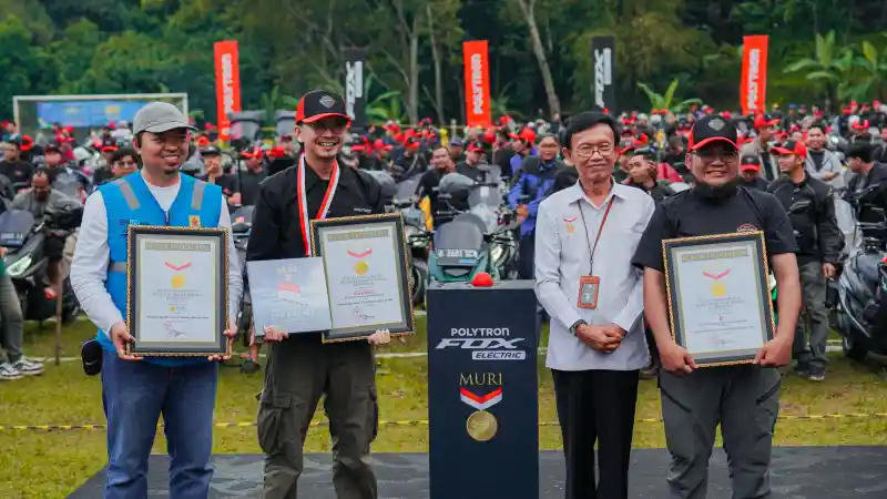 Motor Listrik Polytron Pecahkan Rekor MURI, Ekosistem Mobil Listrik Indonesia Makin Kuat