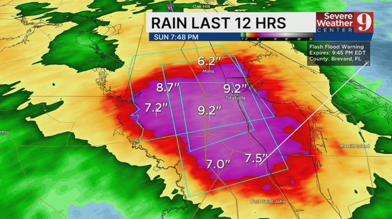 Severe weather warnings issued for areas of Central Florida